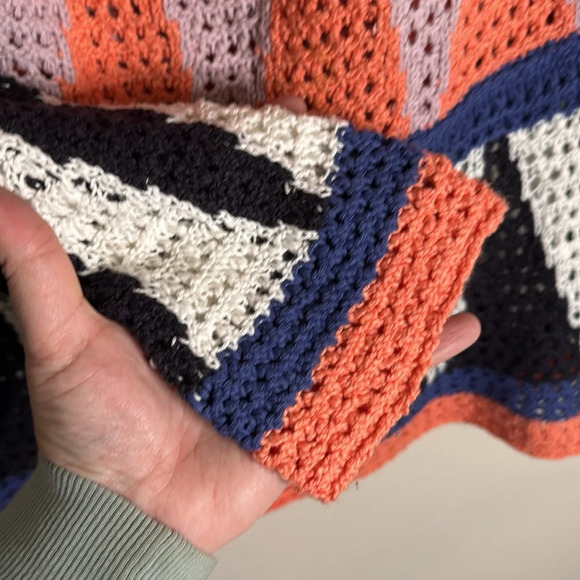 Free People Modern Art Crochet Sweater Size S/M Boho Grandmacore - Picture 5 of 9